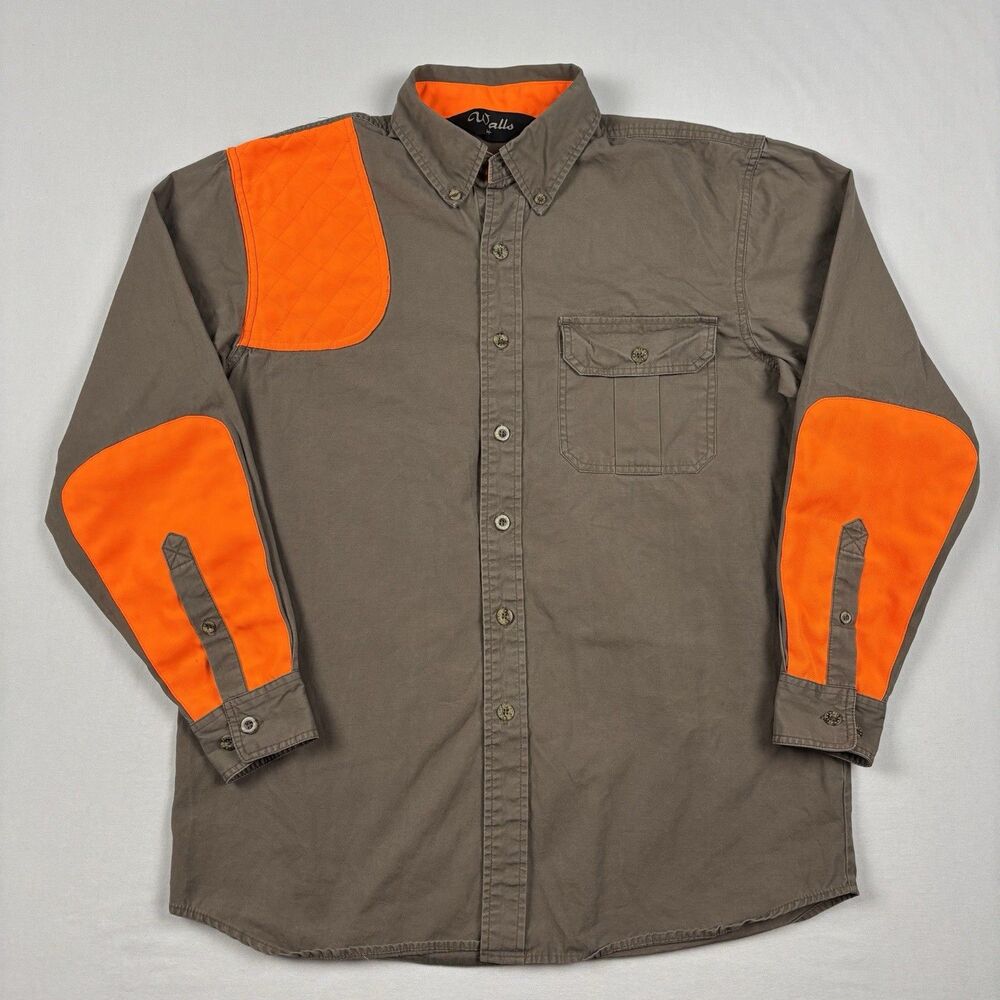 Walls Mens M Hunting Shooting Shirt Blaze Orange Padded Shoulder Upland Field